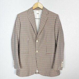 Carla Saibene Atelier Milan Italy Designer Preppy Tattersall Check Blazer Jacket